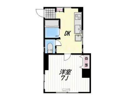 日暮里・舎人ライナー 赤土小学校前駅 徒歩6分 4階建 築39年(1DK/4階)の間取り写真