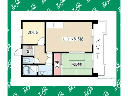 サンモール原(2LDK/3階)の間取り写真