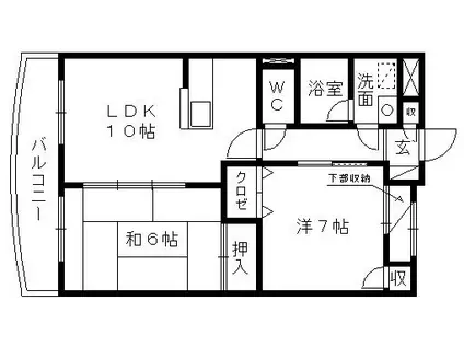 OLIVE(2LDK/4階)の間取り写真