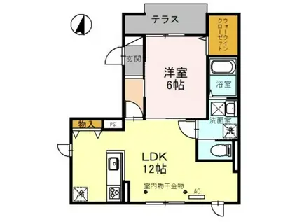 MAISON ETOILE(1LDK/1階)の間取り写真
