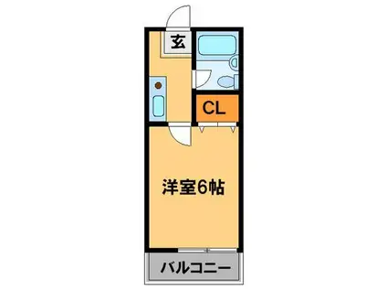 サンライズ大森(1K/2階)の間取り写真