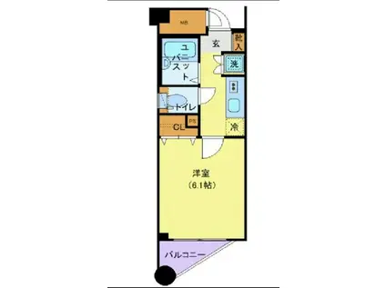 ジェノヴィア桜台グリーンウォール(1K/2階)の間取り写真