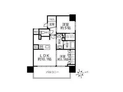 クリオラベルヴィ名古屋花ノ木(2LDK/6階)の間取り写真