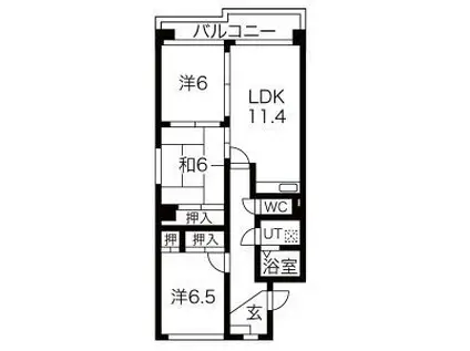 サンメゾン勢子坊(3LDK/3階)の間取り写真