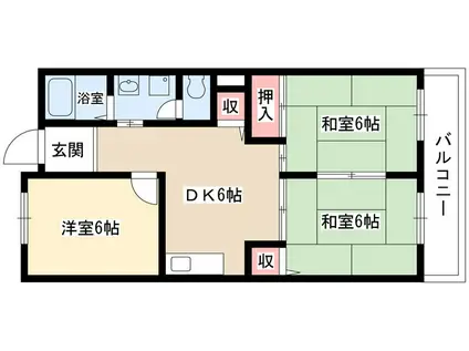 アドニス9(3DK/2階)の間取り写真