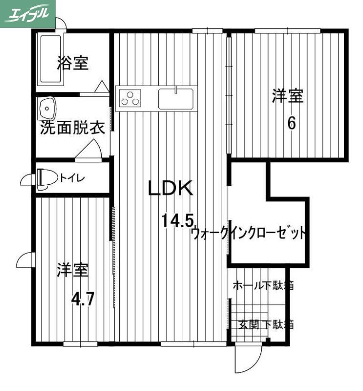 クレセオ西長瀬(2LDK/1階)の間取り写真