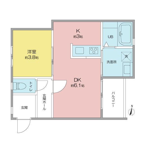 VILLA桜山(1LDK/2階)の間取り写真