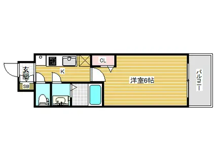 プレサンス神戸ティアラ(1K/4階)の間取り写真