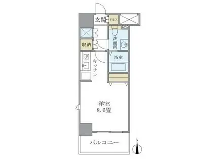 KDX吾妻橋レジデンス(ワンルーム/3階)の間取り写真