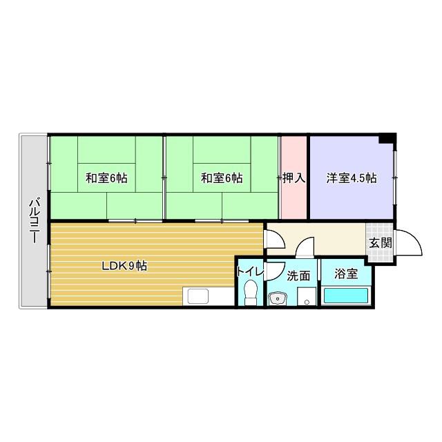 コーポオオミヤ(3LDK/2階)の間取り写真