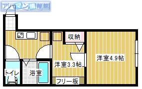 シオンヒルズ(2K/1階)の間取り写真