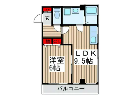 サンセット90(1LDK/4階)の間取り写真