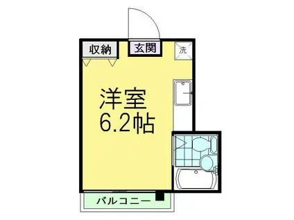 三条ロイヤルマンション(ワンルーム/2階)の間取り写真