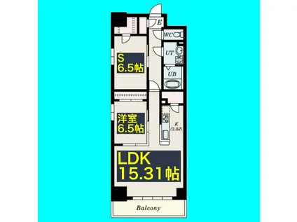 S-FORT鶴舞ARTS(1SLDK/14階)の間取り写真