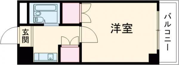 アミティ西大寺P-8(1K/4階)の間取り写真