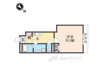 レイクヒルズ西今(1K/1階)の間取り写真