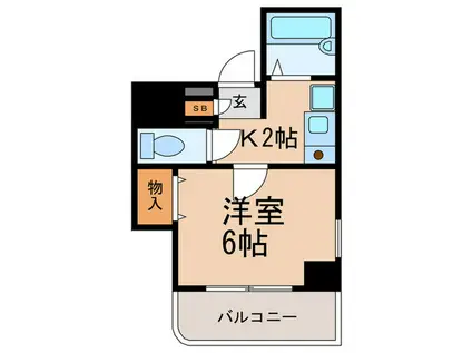 メゾンドソレイユ(1K/2階)の間取り写真