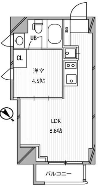 コートモデリア広尾(1LDK/3階)の間取り写真