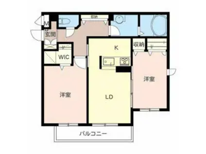 シャーメゾンエフィス(2LDK/2階)の間取り写真