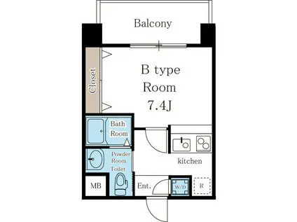 ヴァンクール城東(1K/7階)の間取り写真