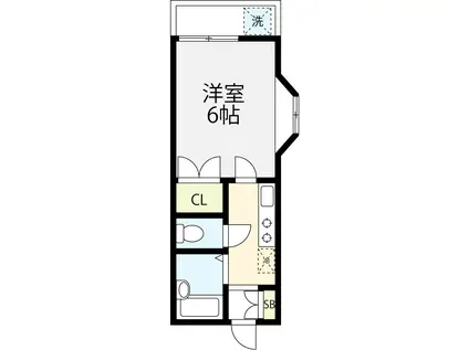 ハイムスズキ(1K/2階)の間取り写真