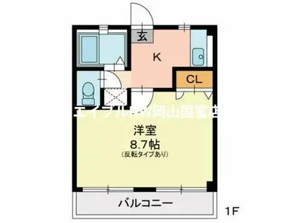 レジデンス石原(1K/1階)の間取り写真