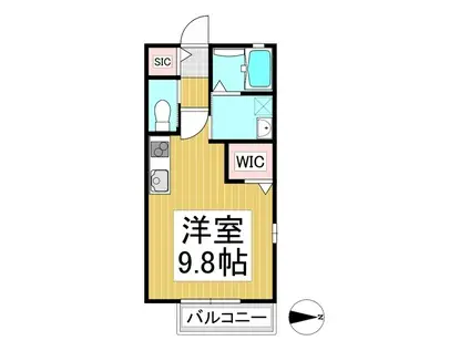 ウィズハイム篠ノ井布施高田(ワンルーム/2階)の間取り写真