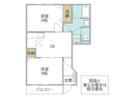 マーベラスヴィラ(2DK/1階)の間取り写真