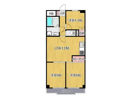 サンクレスト(3LDK/1階)の間取り写真