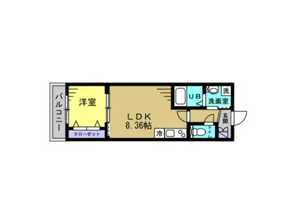 SRS八千代台(1LDK/1階)の間取り写真