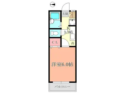 ブルーコスモ(1K/1階)の間取り写真