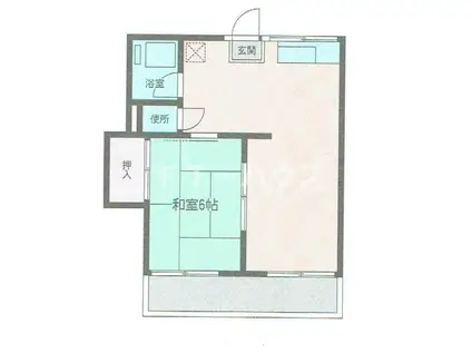 コーポ美松台(1LDK/2階)の間取り写真