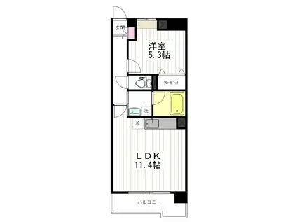 リジェール榴岡公園(1LDK/4階)の間取り写真