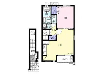 カモミール(1LDK/2階)の間取り写真