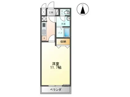 レインボーハイツ(1K/2階)の間取り写真