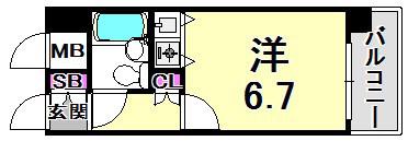 朝日プラザαポート神戸(ワンルーム/8階)の間取り写真