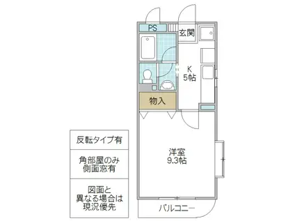 フォーライフグリーン B(1K/1階)の間取り写真