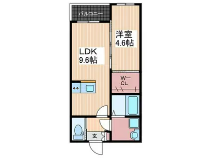 BRAVE BASE廿日市(1LDK/1階)の間取り写真