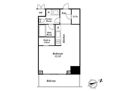 KDXレジデンス戸越(ワンルーム/9階)の間取り写真