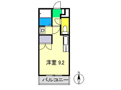 野市グリーンハイツ(ワンルーム/4階)の間取り写真