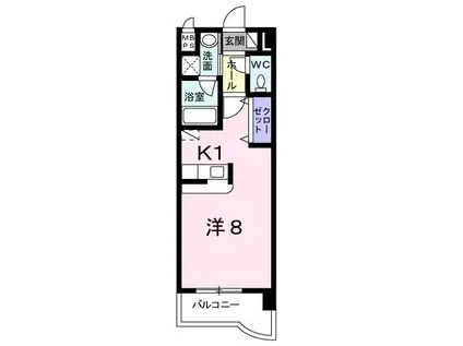 グランツ(ワンルーム/4階)の間取り写真