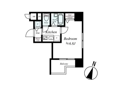スパシエグラフィカレジデンス(1K/10階)の間取り写真