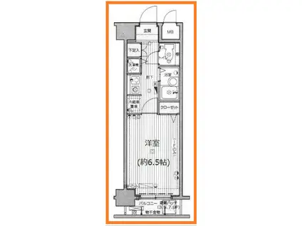 ガラステージ日本橋(1K/5階)の間取り写真
