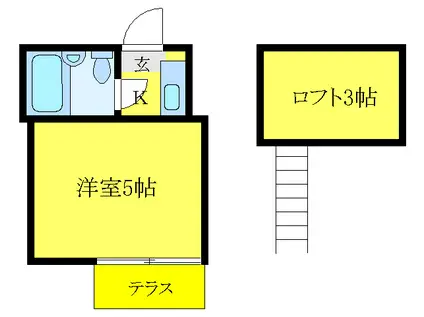 ジュネス大山(ワンルーム/1階)の間取り写真