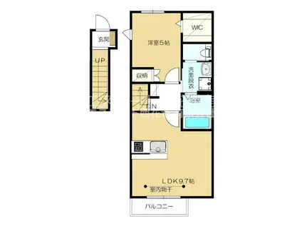 KOSMOSII(1LDK/2階)の間取り写真