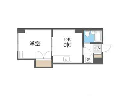 シティパレス12(1DK/6階)の間取り写真