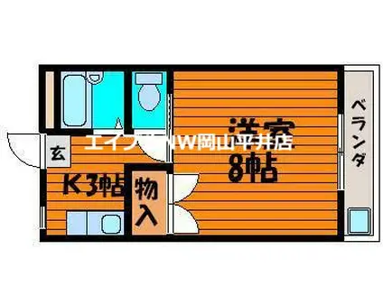 コープエスポワールII棟(1K/5階)の間取り写真