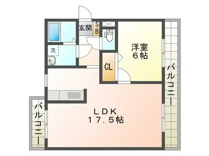 アバンハウスI(1LDK/2階)の間取り写真