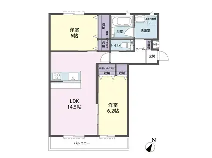 SUN STREAM(2LDK/3階)の間取り写真