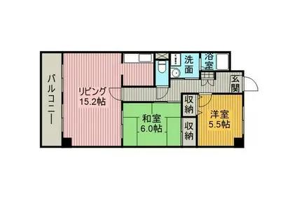 RAPPORT中江(2LDK/4階)の間取り写真